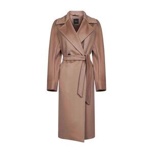Max Mara Weekend Women Brown Wool Drap Resina Double-Breasted Coat